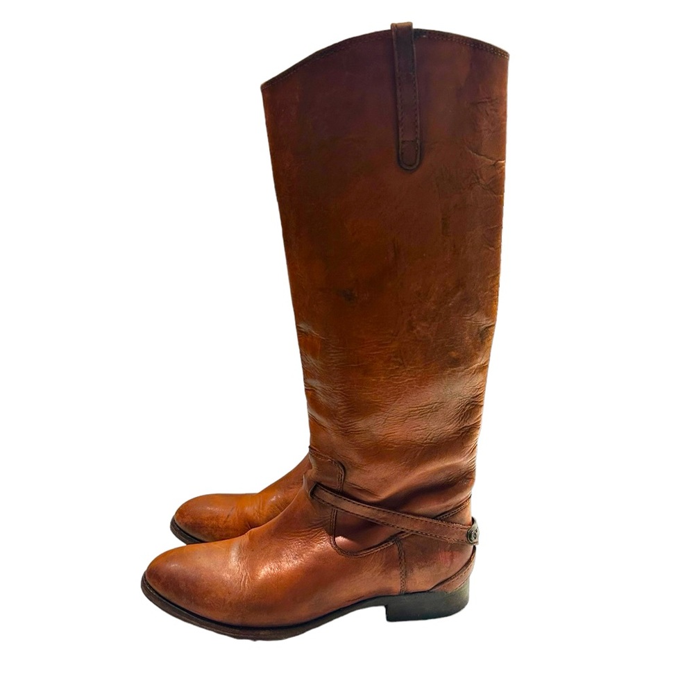 FRYE BOOT LINDSAY PLATE REDWOOD BROWN LEATHER EQUESTRIAN RIDING CLASSIC 7